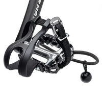 Hasebike Pedale – mit Haken, Riemen und Haltegummi – links